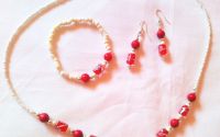 Set cercei bratara si colier Red Rose