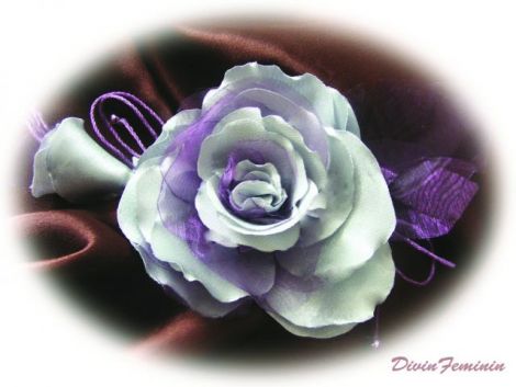 Floare de par si brosa " Amethyst Grey"