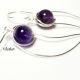 Amethyst Comma Earrings