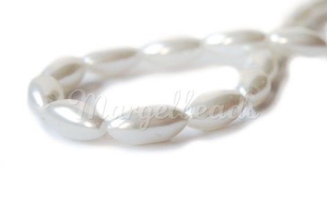 Cristal Perlat Alb Bob Orez Lung 16mm