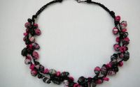 Colier "Pink  black"