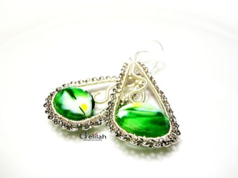 Green Crystals Liana Earrings