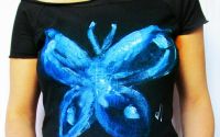 Tricou dama bumbac pictat manual