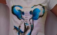 Tricou dama bumbac pictat manual