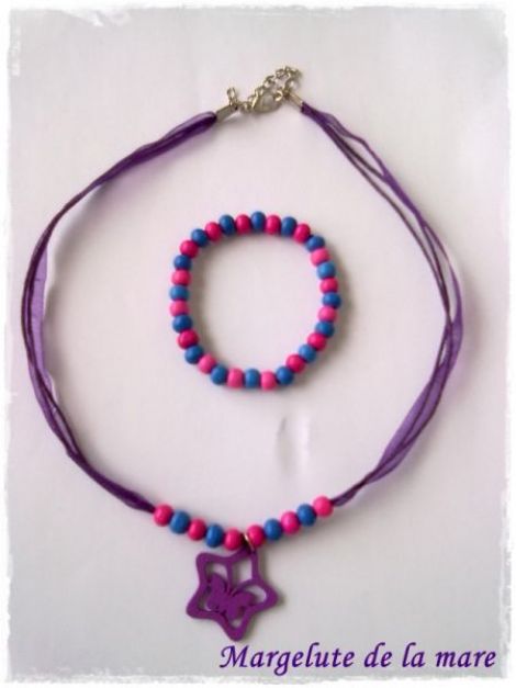 Set margelute lemn Little Butterfly