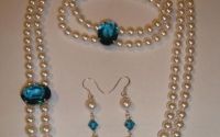 Set argint cu cristale si perle Swarovski