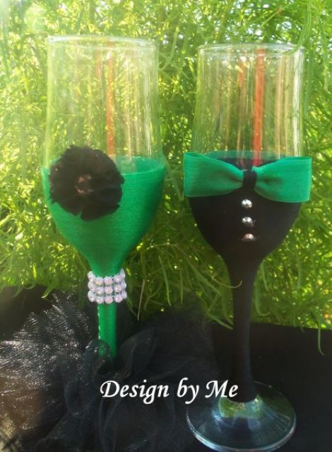 Pahare decorate handmade !