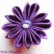 Purple Star  - floare textila kanzashi saten mov