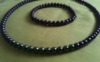 set bratara + colier cu margele violet
