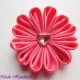 Princess  - floare textila kanzashi saten roz
