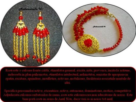 Set bratara si cercei Passion red