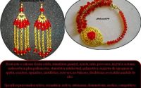 Set bratara si cercei Passion red