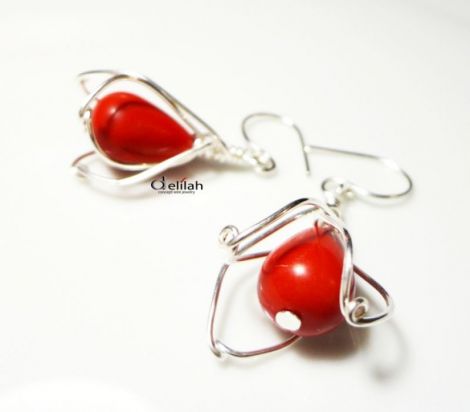 Red Tulip Earrings