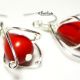 Red Tulip Earrings