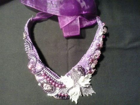 Colier statement Purple Garden