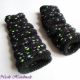 REZERVATManusi fara degete crosetate Spotted Black