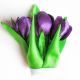Brosa - martisor Branduse Mov flori textile