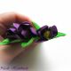 Brosa - martisor Branduse Mov flori textile