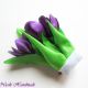 Brosa - martisor Branduse Mov flori textile