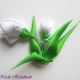 Brosa - martisor Ghiocei - flori textile