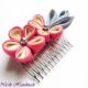 Pieptene par Gheisa- floare textila kanzashi