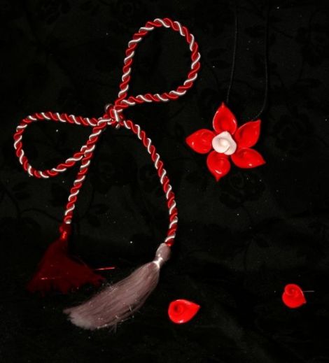 Set Buchet de Cale Alb-Rosu