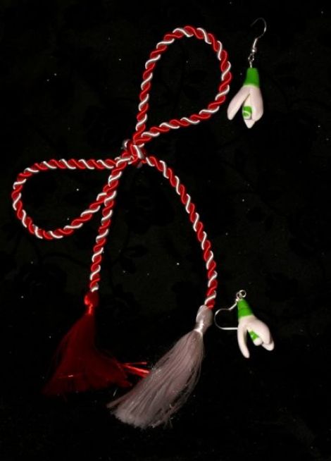 Cercei fimo "Ghiocei de Martisor"