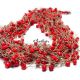 Colier matase bej si margele coral red CO034