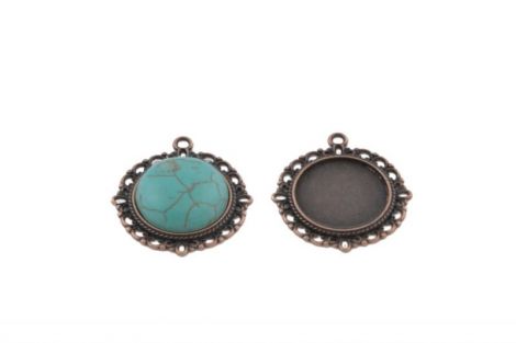 Baza cabochon cupru rotund 35x32x2mm tavita 20mm.