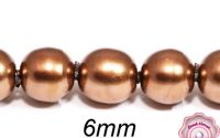 Perle sticla Cehia - 6 mm sienna