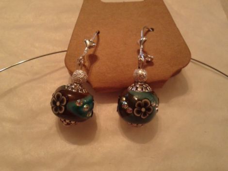 Set margele indoneziene verde-negru