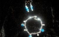 Set margele crackle din sticla bleu