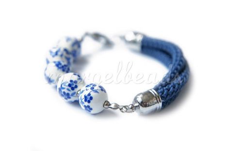 Bratara Portelan Decoratiuni Albastre