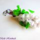 Parfum - colier floare textila opalit cupru