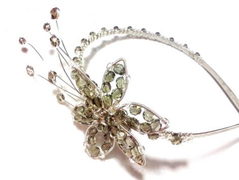 Tiara cu floare din cristale