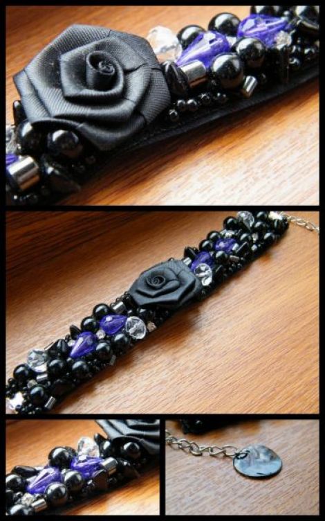 Bratara Black Rose