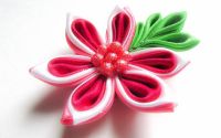 Brosa Julie - floare saten frunze