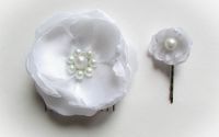 Set mireasa Delicate - pieptene si agrafa satin 