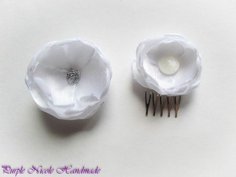 Set mireasa Delicate 2 - pieptene si agrafa saten 