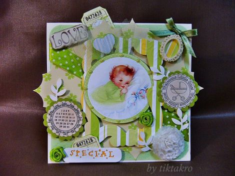 Set felicitare si cutie - Botez verde