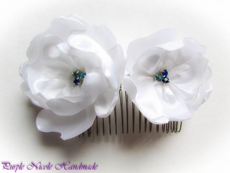 Pieptene par Galadriel - accesoriu mireasa satin