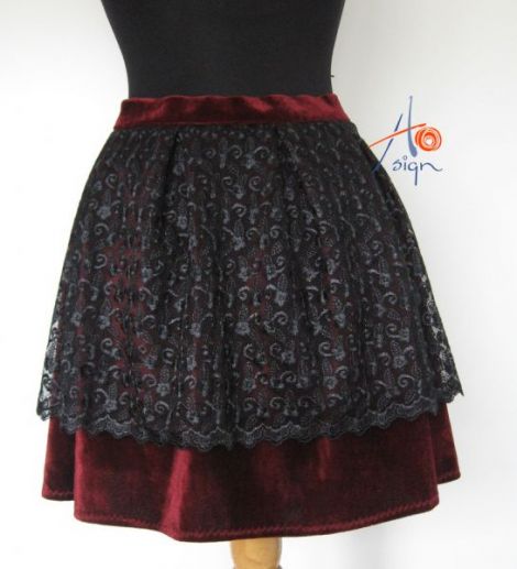 Fusta ampla Burgundy night