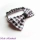 Sah 2 - papion material carouri alb negru