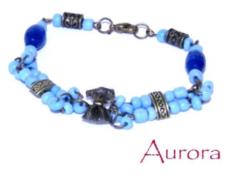 Bratara bronz antic  agate tubulare