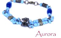 Bratara bronz antic  agate tubulare