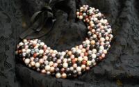 Colier handmade perlute aurii