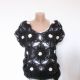 Daisy - bluza tunica mohair crosetata cu flori