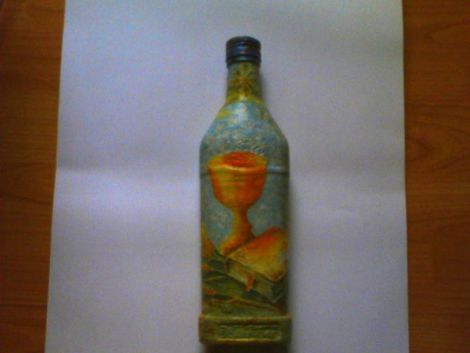 Sticla decoupage traditional crestinesc-aghiasma