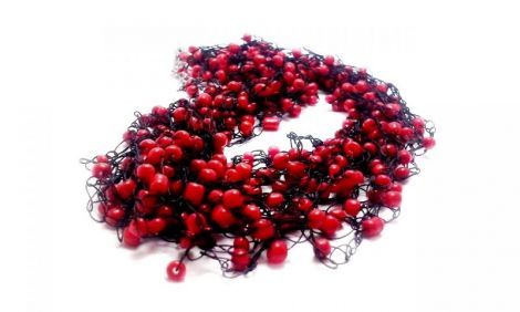 Colier crosetat Black and Red