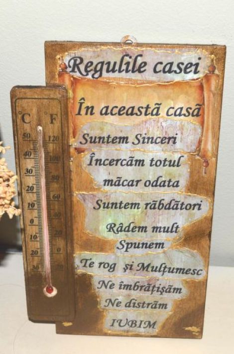 Termometru "Regulile casei"